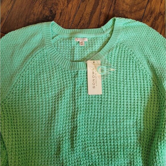 NWT Sonoma Chunky Knit Mint Sweater - Picture 5 of 9